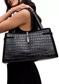 Taylin Croco Box Tote