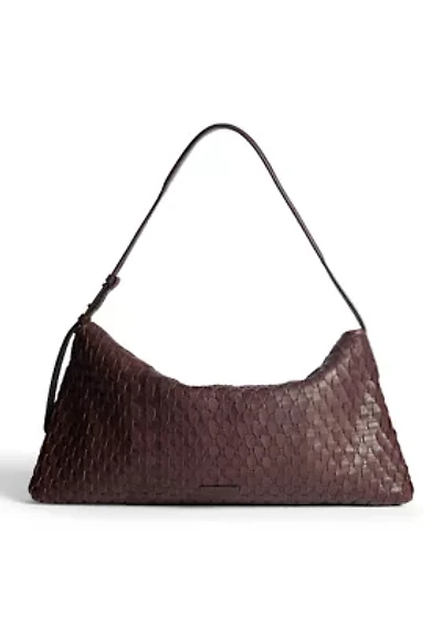 Petty Basket Weave Leather Shoulder Bag