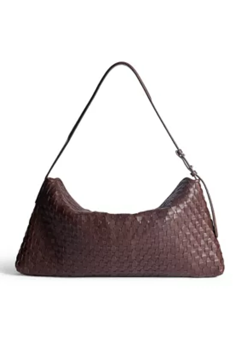 Petty Basket Weave Leather Shoulder Bag