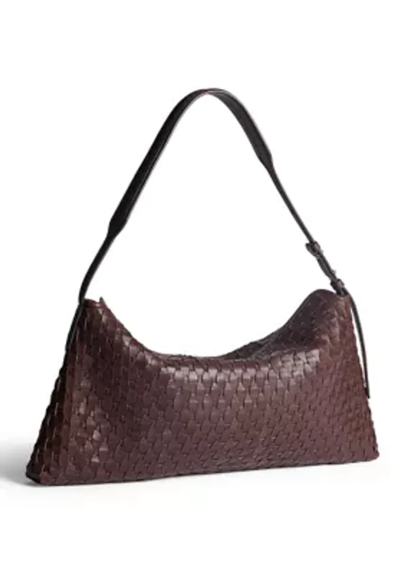 Petty Basket Weave Leather Shoulder Bag