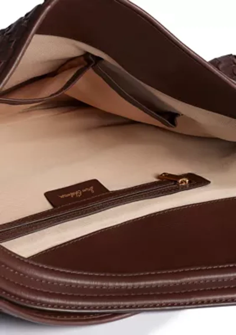 Petty Basket Weave Leather Shoulder Bag