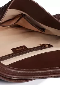 Petty Basket Weave Leather Shoulder Bag