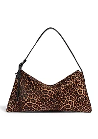 Petty Woven Leopard Shoulder Bag