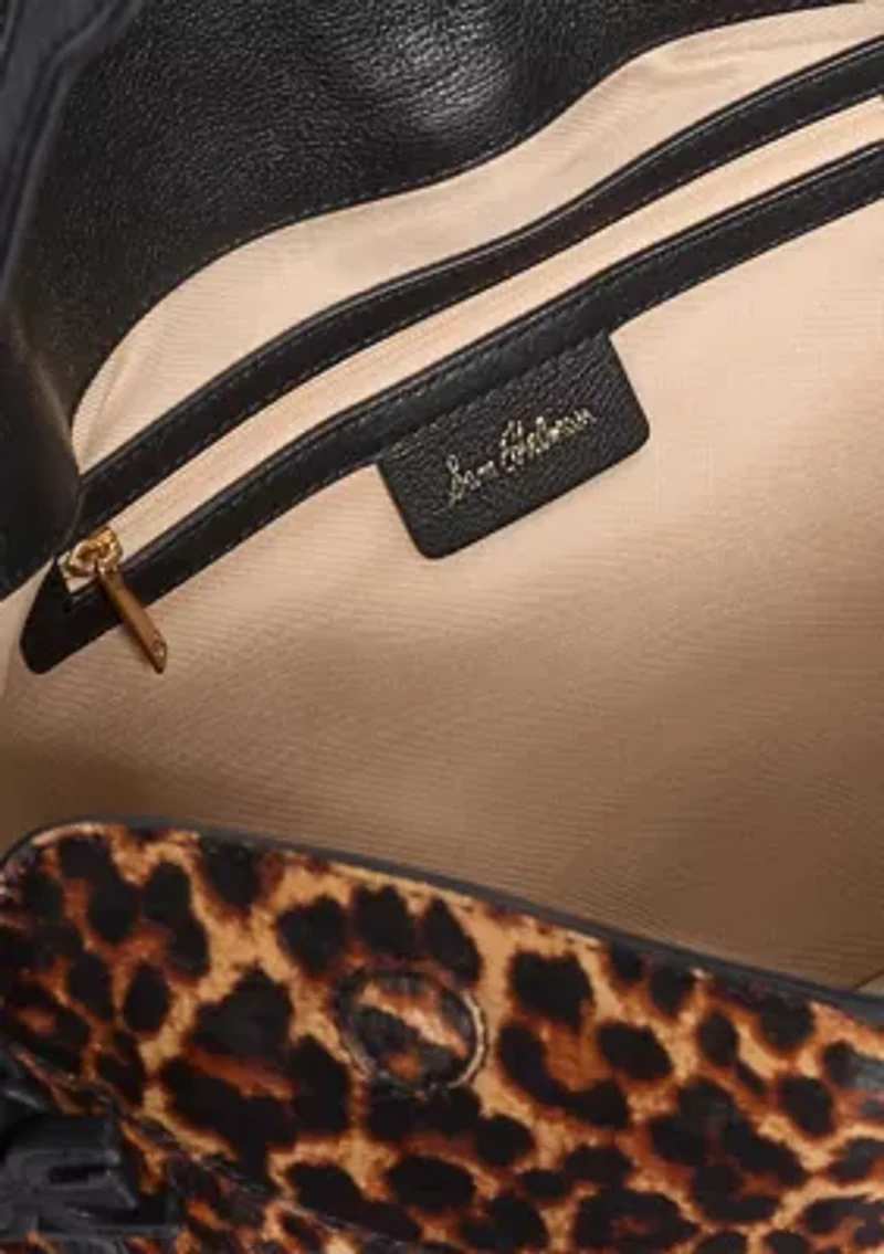 Petty Woven Leopard Shoulder Bag