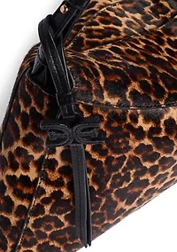 Petty Woven Leopard Shoulder Bag