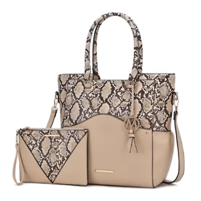 Iris Snake Tote Bag with Wristlet