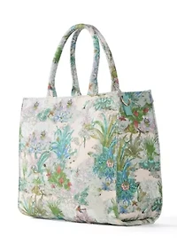 Toile Printed Canvas Tote