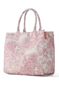 Toile Printed Canvas Tote
