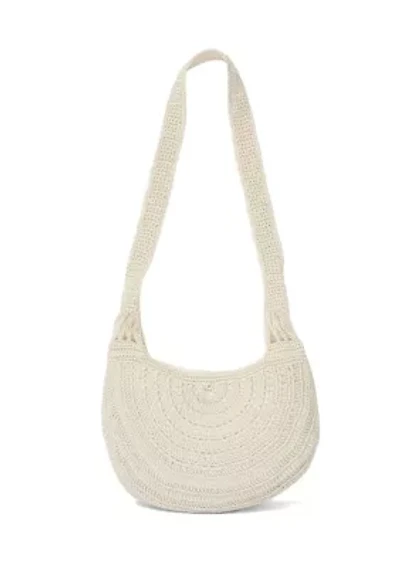 Large Macrame Crescent Hobo Bag