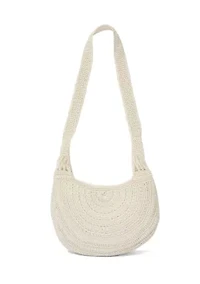 Large Macrame Crescent Hobo Bag
