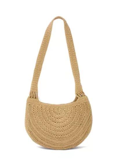 Large Macrame Crescent Hobo Bag