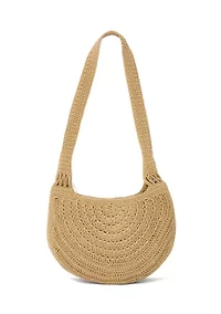 Large Macrame Crescent Hobo Bag
