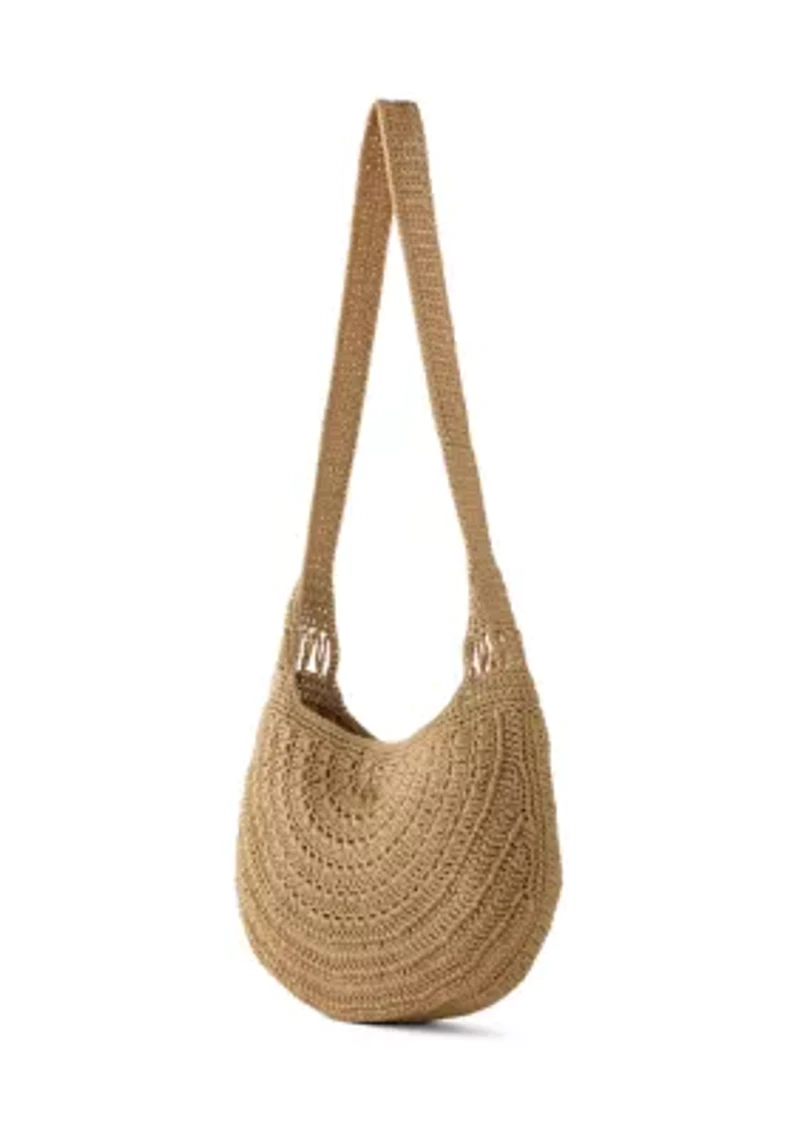 Large Macrame Crescent Hobo Bag