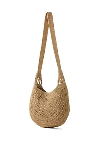 Large Macrame Crescent Hobo Bag