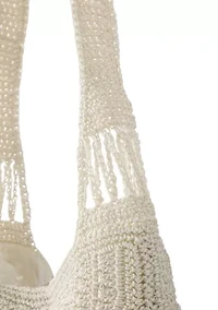 Large Macrame Crescent Hobo Bag