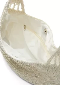 Large Macrame Crescent Hobo Bag