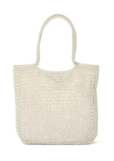 Large Macrame Crescent Tote Bag