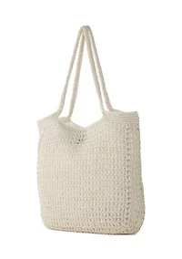 Large Macrame Crescent Tote Bag