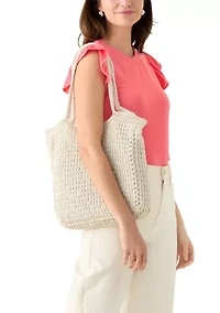 Large Macrame Crescent Tote Bag
