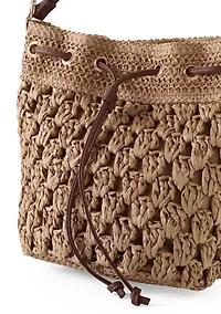 Straw Drawstring Bucket Bag