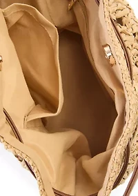 Straw Drawstring Bucket Bag