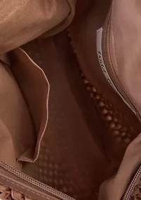 Straw Hobo Bag with Bead Hangoff