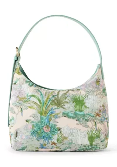 Toile Shoulder Hobo Bag
