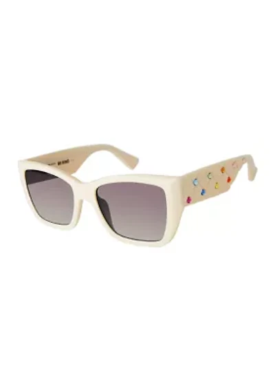 Kensington Rectangular Frame Crystal Sunglasses