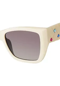 Kensington Rectangular Frame Crystal Sunglasses