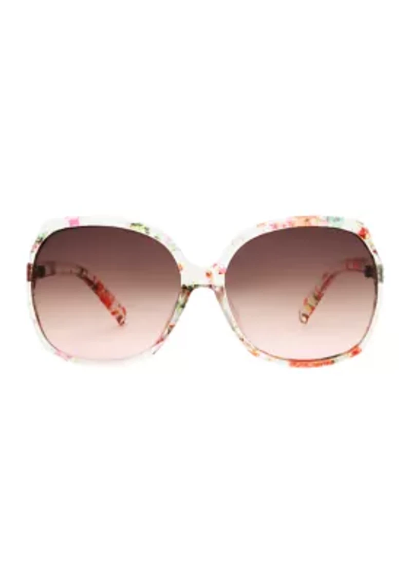 Floral Square Frame Sunglasses