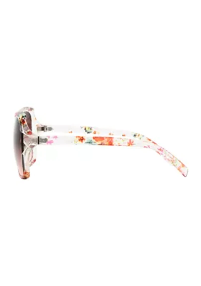 Floral Square Frame Sunglasses