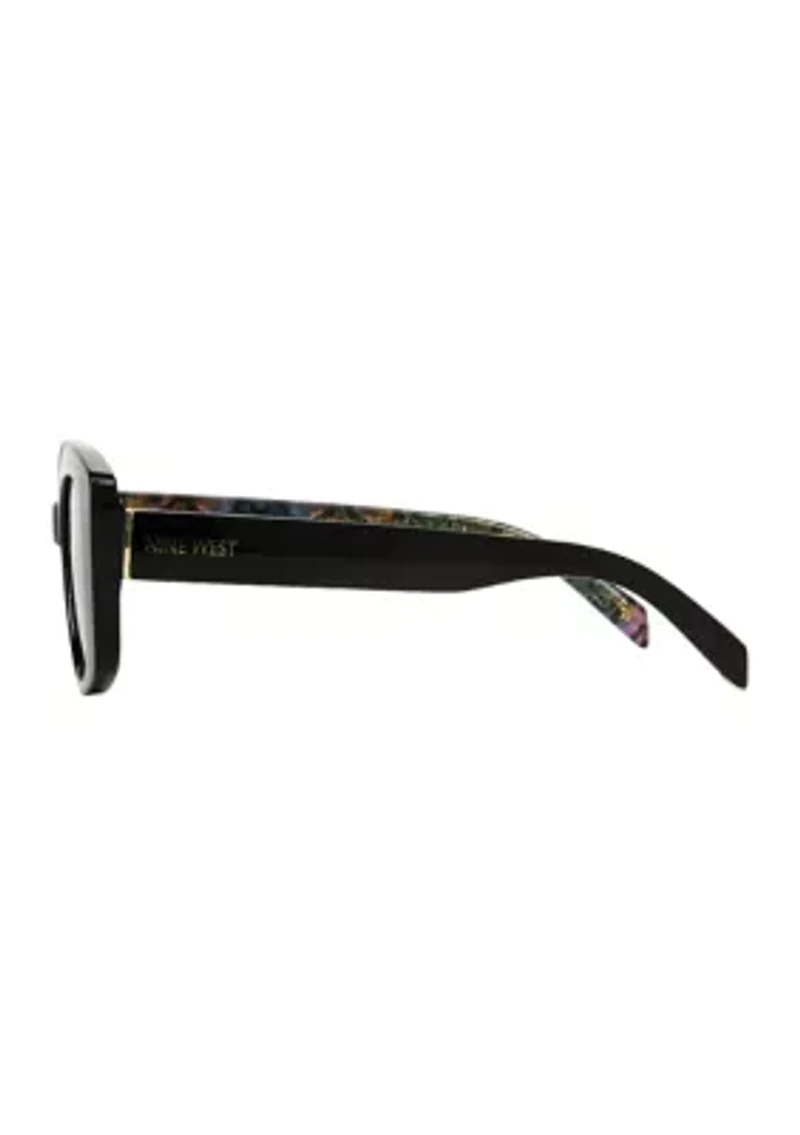 Bold Oval Frame Cat Eye Sunglasses