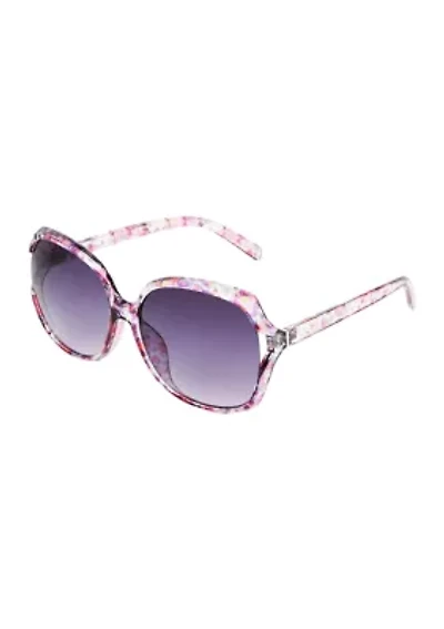Floral Square Frame Sunglasses