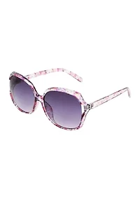 Floral Square Frame Sunglasses