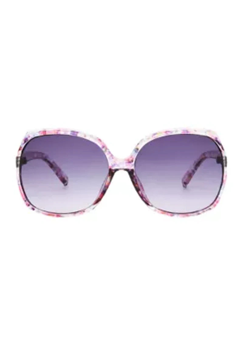 Floral Square Frame Sunglasses