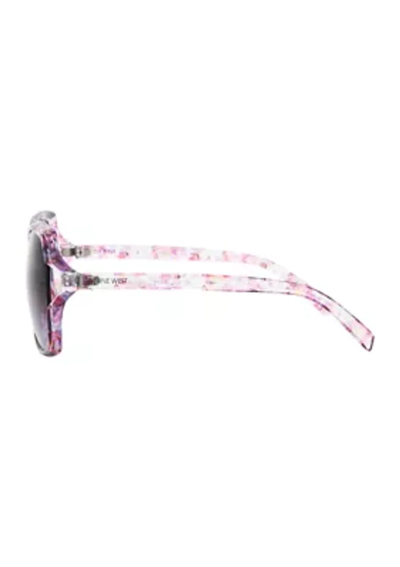Floral Square Frame Sunglasses