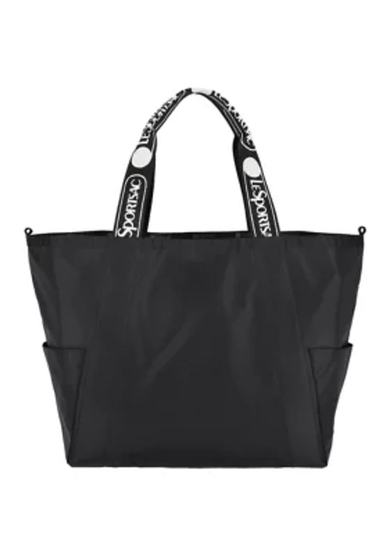 Reversible Pocket Tote, Logo Jacquard Black