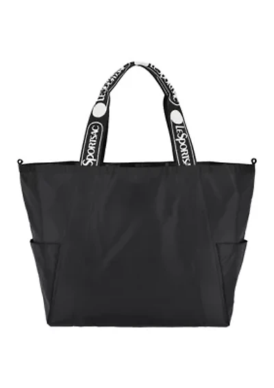 Reversible Pocket Tote, Logo Jacquard Black