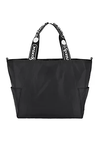 Reversible Pocket Tote, Logo Jacquard Black