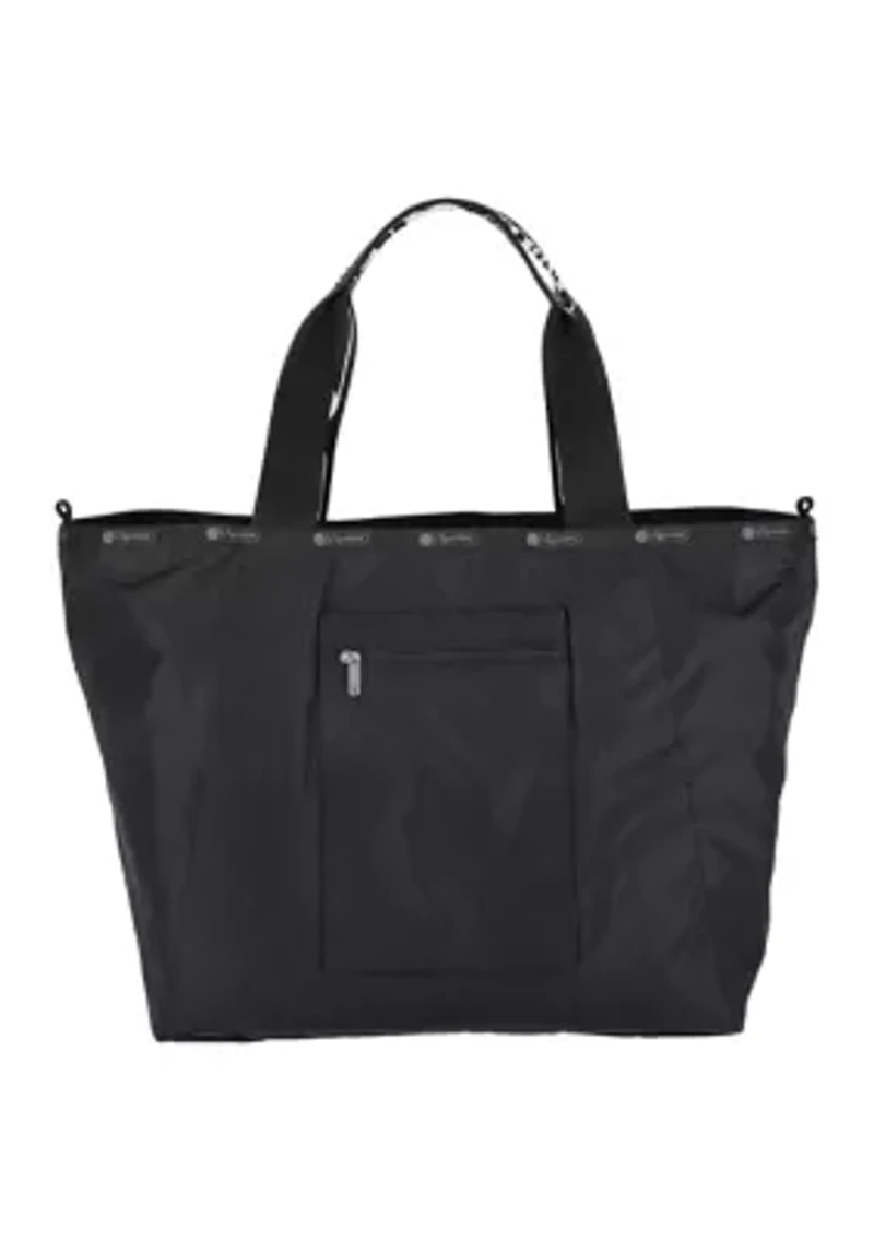 Reversible Pocket Tote, Logo Jacquard Black