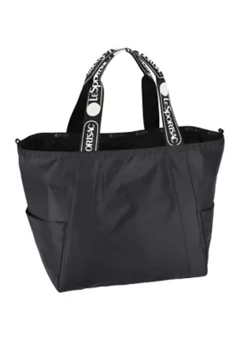 Reversible Pocket Tote, Logo Jacquard Black