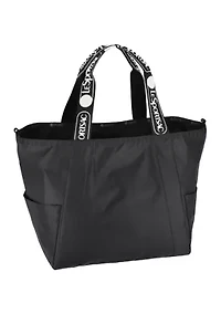 Reversible Pocket Tote, Logo Jacquard Black