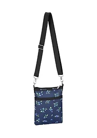 Blueberry Printed Zip Crossbody 