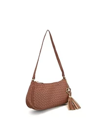 Ash Heart Tassel Woven Shoulder Bag
