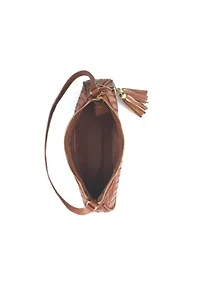 Ash Heart Tassel Woven Shoulder Bag