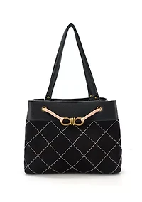Velvet Knot Quilted Shoulder Tote