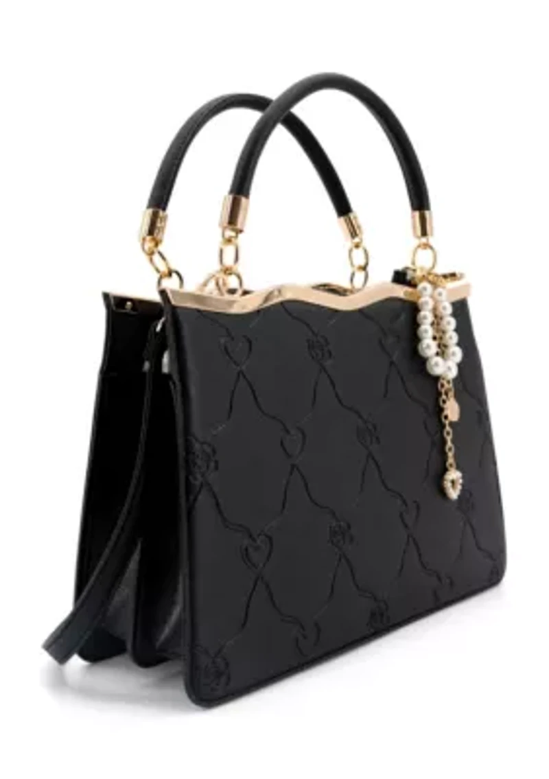 Amara Embossed Top Handle Crossbody Bag