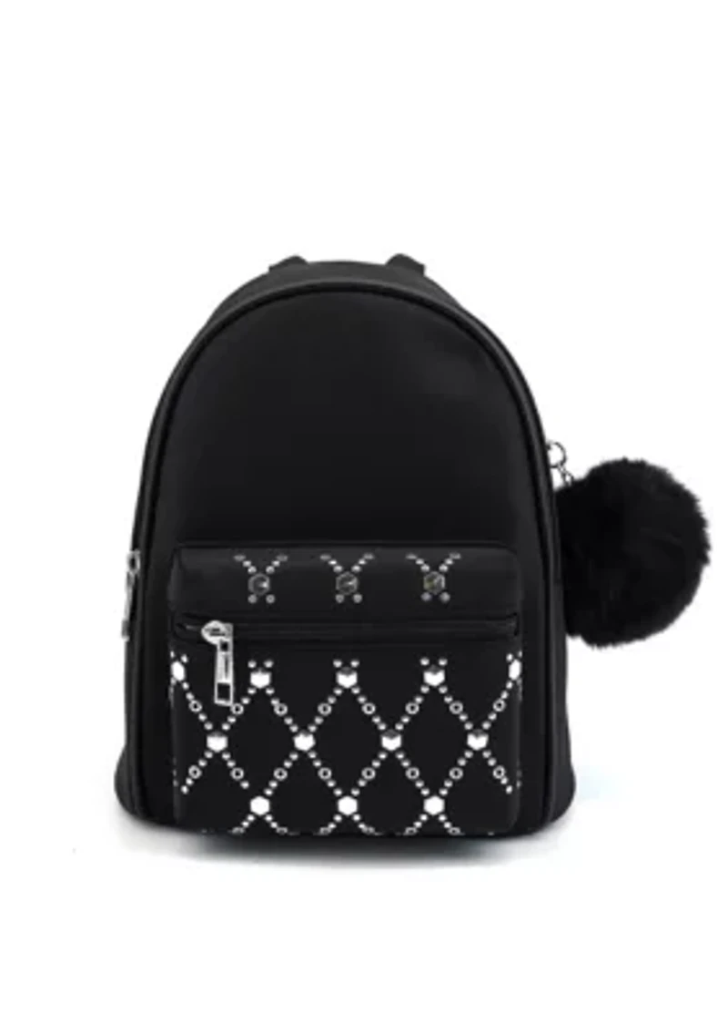 Jasper Rhinestone Pom Pom Backpack