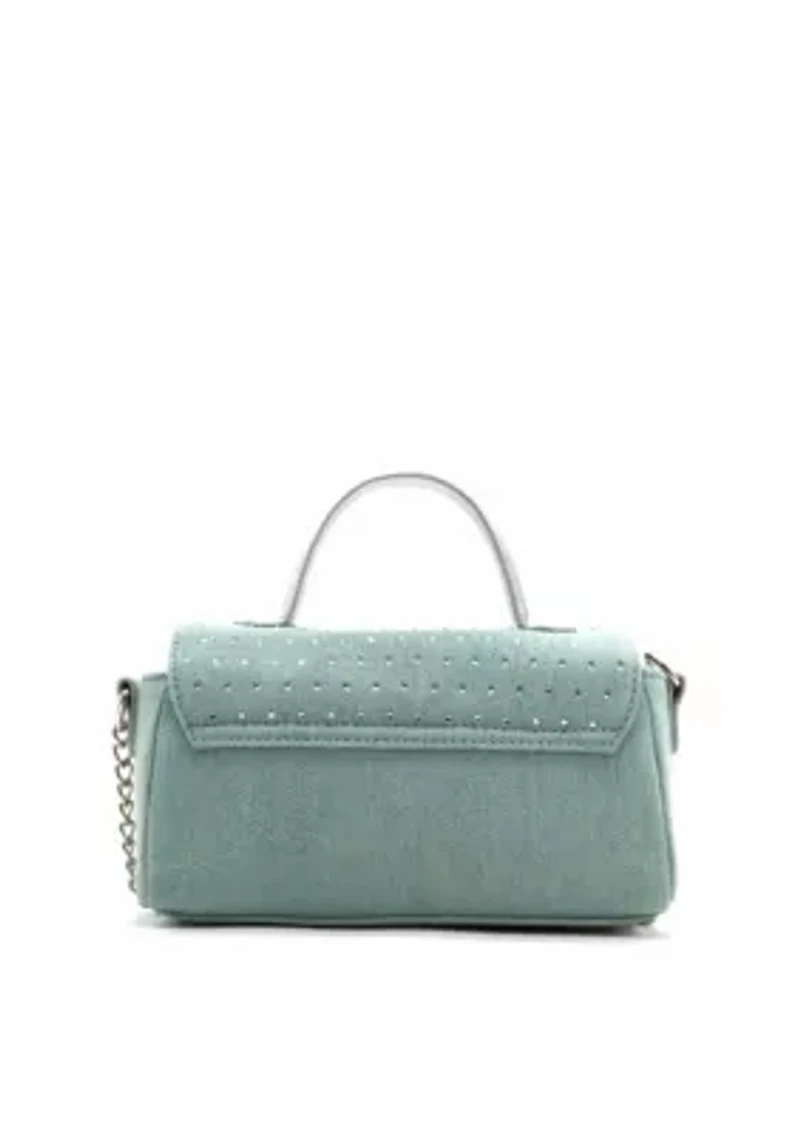 Beagle Studded Denim Crossbody Bag