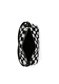 Jordan Checkered Faux Fur Shoulder Bag